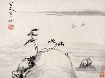 八大山人 朱耷 Bada Shanren Zhu Da Werke - Landschaft Albumblatt alte China Tinte